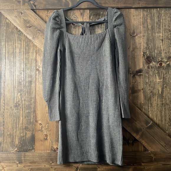 WAYF Puff Sleeve Mini Sweater Dress - Picture 3 of 6